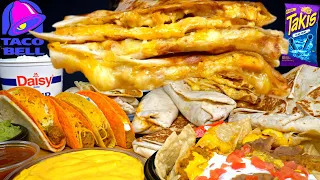 ASMR MUKBANG TACO BELL CHEESY BURRITOS CRUNCHWRAP SUPREME TACOS NACHOS QUESADILLA | WITH CHEESE