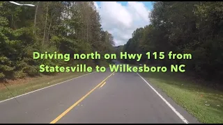 NORTH CAROLINA BACKROADS - Driving north on Hwy 115 from Statesville to Wilkesboro NC - ASMR - Fall