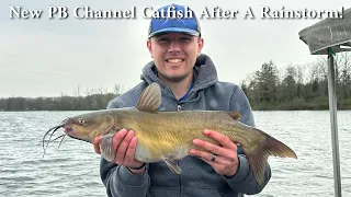 I Caught My PB Channel Catfish After A DOWNPOURING Storm! - Pymatuning Fishing