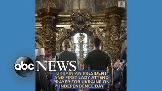 Ukrainian president, first lady attend prayer for Ukraine on Independence Day