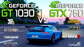 GT 1030 2GB vs GTX 760 2GB Test in 8 Games (i3 8100)