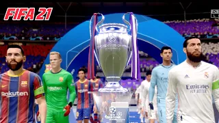 🔥 FIFA 21 Realistic | Barcelona vs Real Madrid - UEFA Champions League Final ● Live Broadcast Camera