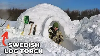 ONE MAN, ONE IGLOO | -14°C Bushcraft Camping in the Mountains