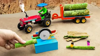 Diy tractor making mini Wood Saw Machine Science Project | Diy Tractor Creative Ideas | @Sunfarming