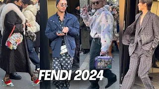 FENDI MENSWEAR FALL-WINTER 2024 |  ITALIAN STREET STYLE IN MILAN FASHION WEEK