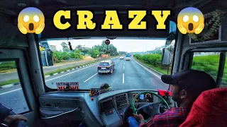 CRAZY 110KMPH AGGRESSIVE SCANIA BUS DRIVING on NH 116B🔥EXTREMELY SKILLED VOLVO Driving