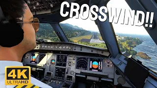 Flight Simulator 2022 ULTRA REALISM GRAPHICS - CROSSWIND GO AROUND-Most Dangerous Airport -A320NEO