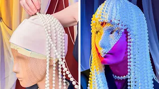 She made unusual wig out of pearls! 😍 Transformations Into Famous Characters