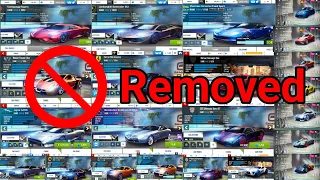 Removed from Garage | Lot of cars removed in Asphalt 8 reblanced to the next update