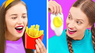 COMIDA DE GOMITA VS. COMIDA REAL || Desafíos graciosos para amantes de la comida por 123 GO! GOLD