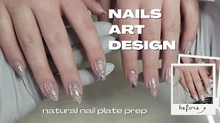 Nails Art Design | Hard Gel Polish Application | Step-by-step Tutorial
