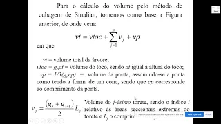 Volume das árvores  - Método de Smalian