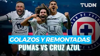 ¡CALENTANDO LA GUERRA CIVIL! 🔥 Las MEJORES REMONTADAS de Pumas sobre Cruz Azul | TUDN