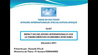 SOUTENANCE DE THESE DE DOCTORAT SYLLA DAOUDA