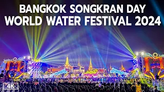 Bangkok Songkran World Water Festival 2024 in Sanam Luang and Ratchadamnern Road [4K]