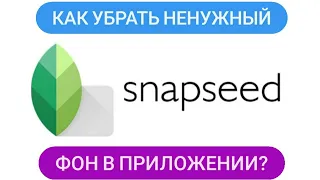 Как убрать ненужный фон на фото в приложении Snapseed? Видеоинструкция по мобильному фоторедактору