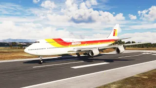 Impossible Landing!! Iberia Airlines Boeing 747 Derails at Logan International Airport - MFS2020