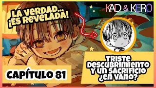 Capítulo 81 de Jibaku Shounen Hanako-kun: Triste descubrimiento y un sacrificio... ¿En vano?