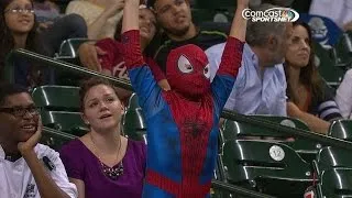 SEA@HOU: Spider-Man invades Minute Maid Park