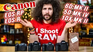 Which CANON Camera Should You Buy? 1DX Mark II, 5D Mark IV, EOS R, 6D Mark II, EOS RP