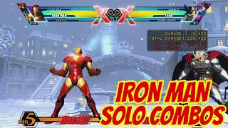 UMVC3 - IRON MAN SOLO COMBOS!