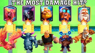 WHICH CARD HAS THE MOST DAMAGE HIT? | NEW CARDS | MONK AND PHOENIX | CLASH ROYALE