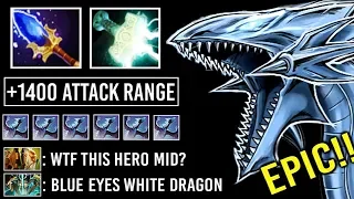 BLUE EYES WHITE DRAGON MID IS BACK! Crazy +1400 Attack Range Slow Burn Scepter + Scope 7.23 Dota 2