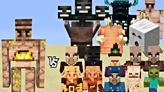 Amazing Minecraft Battle:furnace golem vs all mobs #minecraft #gaming