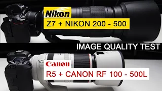 Nikon Z7 VS Canon R5 - Nikon 200 - 500 VS Canon RF 100 - 500 L -Wildlife - Image Quality Test