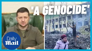 Zelensky accuses Russia of genocide in Mariupol hospital bombing
