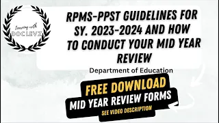 RPMS PPST Guidelines for SY 2023 2024 adn How to Conduct Mid Year Review