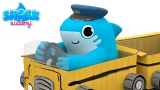 Shark Academy! - WHEELS ON THE BUS + MORE Songs for kids - Nursery Rhymes 👶