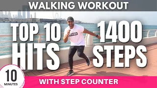 10 minute Walking Workout | Top 10 Hits | Daily Workout At Home