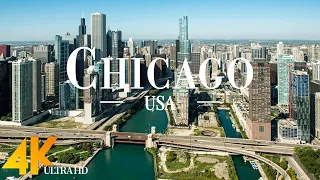Chicago 4K drone view • Stunning footage aerial view of Chicago | Relaxation film with calming music