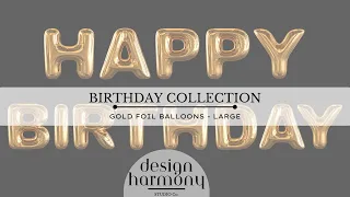 Transform Your TV into a Masterpiece: Gold Happy Birthday Balloons with @DesignHarmonyStudioCo