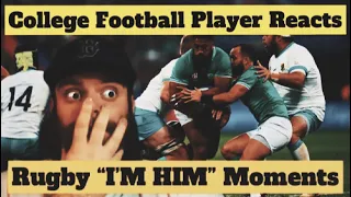 College Football Player REACTS to RUGBY "I'M HIM" MOMENTS