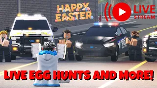 🔴 Completing the ER:LC Egg Hunt Live! *Events, Roleplays and Games!* (Liberty County Roblox)