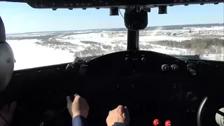 Кабина Дугласа DC-3 взлет, посадка Сургут Боровая.