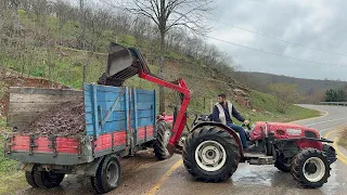 Damperi kaldıramadık!?Hattat 3065 ıslak çakıl yükleme Massey Ferguson 148 ağır tonaj çekimi KURUDERE