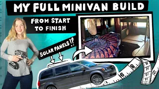 I Converted my Dodge Caravan into a Camper- Solar Panels and All! | FULL Build - Start to Finish |