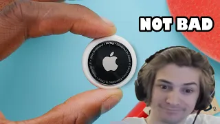 xQc Reacts to Apple AirTags Unboxing & Demo! by MKBHD with Twitch Chat!