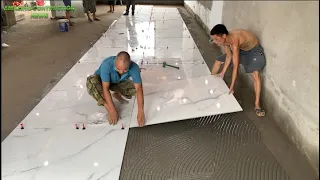 The Most Modern Living Room Floor Construction Technique Uses Large Size Ceramic Tiles 120 x 120cm