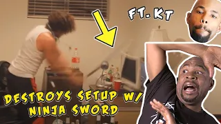 MAN DESTROYS EVERYTHING WITH SAMURAI SWORD!!! - Ultimate Game Rage