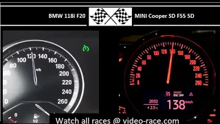 BMW 118i F20 VS. MINI Cooper SD F55 5D - Acceleration 0-100km/h