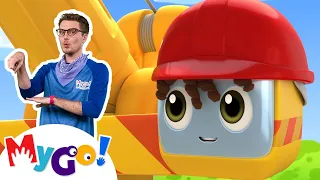 Cranes at the Construction Site! | MyGo ASL - Blippi Animated Series | Cartoons For Kids