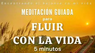 Meditación guiada FLUYE CON LA VIDA 🙏🏼💛🍃 - 5 minutos MINDFULNESS