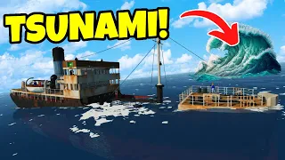 RUSTY Ship SINKS AFTER MEGA TSUNAMI in Stormworks Sinking Ship Survival!