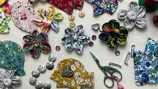 Fabric Flowers for Jewelry, Brooches and Textile Art Projects