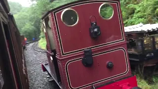 Dolgoch runs round her train at Nant Gwernol