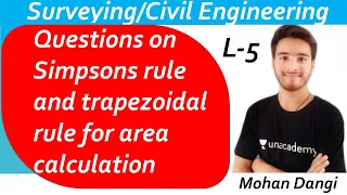 Surveying :- Calculation of Area and Volume | Simpsons rule | Trapezoidal rule | Mohan Dangi